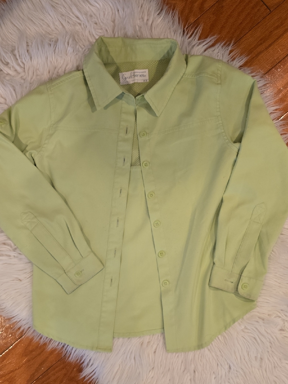 Gander Mountain Light Lime Green Button-Down Shirt